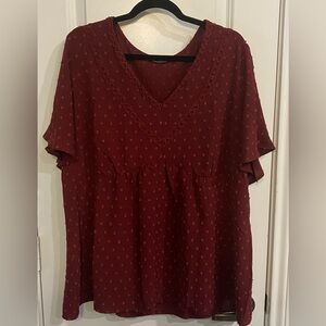 BloomChic Women's Burgundy Top Plus Size 2X